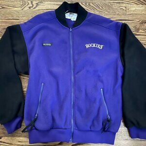 Vintage Large Colorado Rockies Columbia Fleece Jacket Men's Radial Sleeve